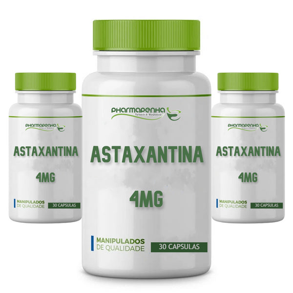 3 Potes Astaxantina 4Mg 60 Cápsulas cada